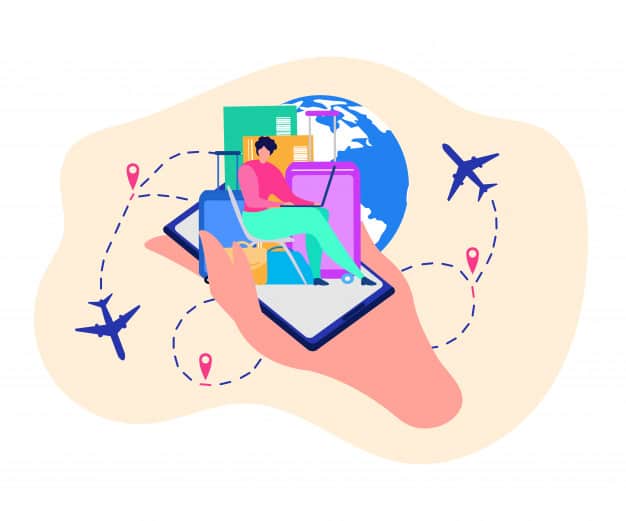 mobile application travelers vector concept 81522 1125